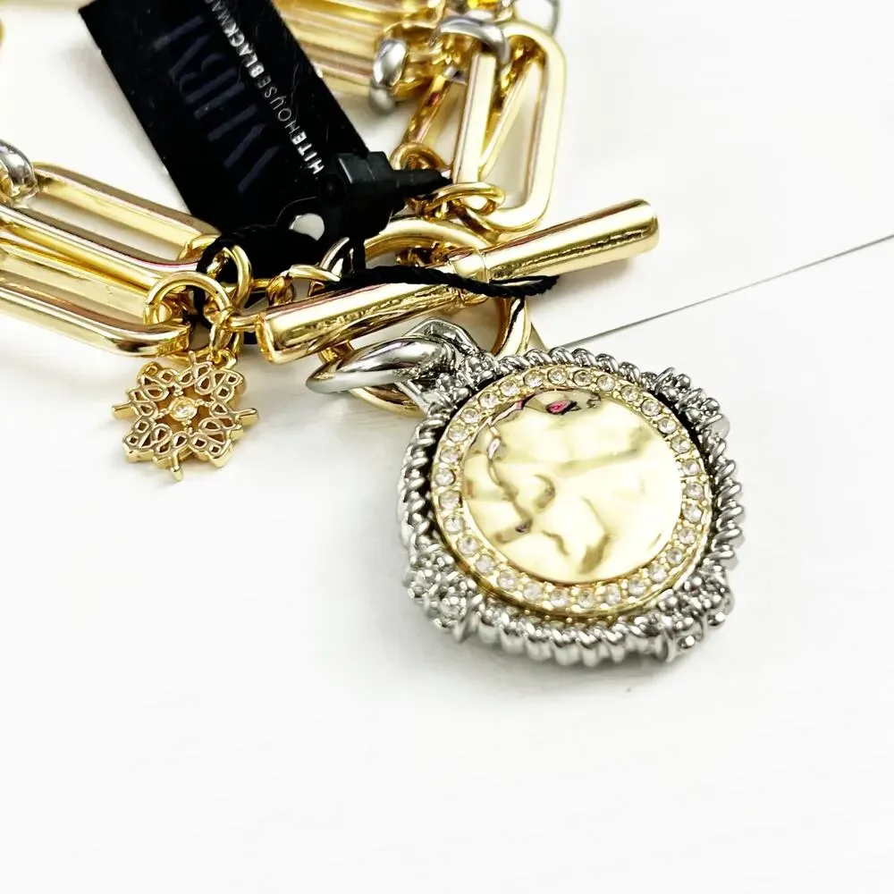 NEW White House Black Market WHBM Mixed-Metal Coin Bracelet